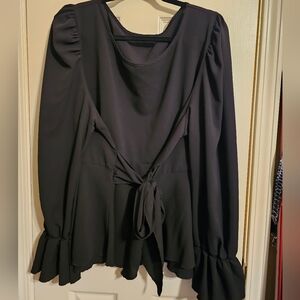 Shein Elegant Black Long Sleeve Top, Sz 3XL